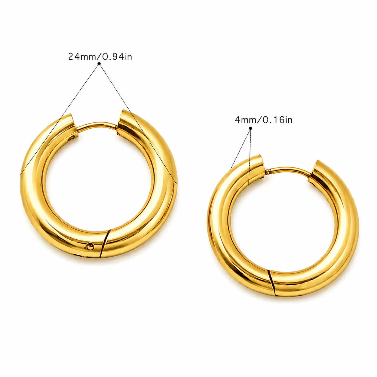Hoops doradas chunky