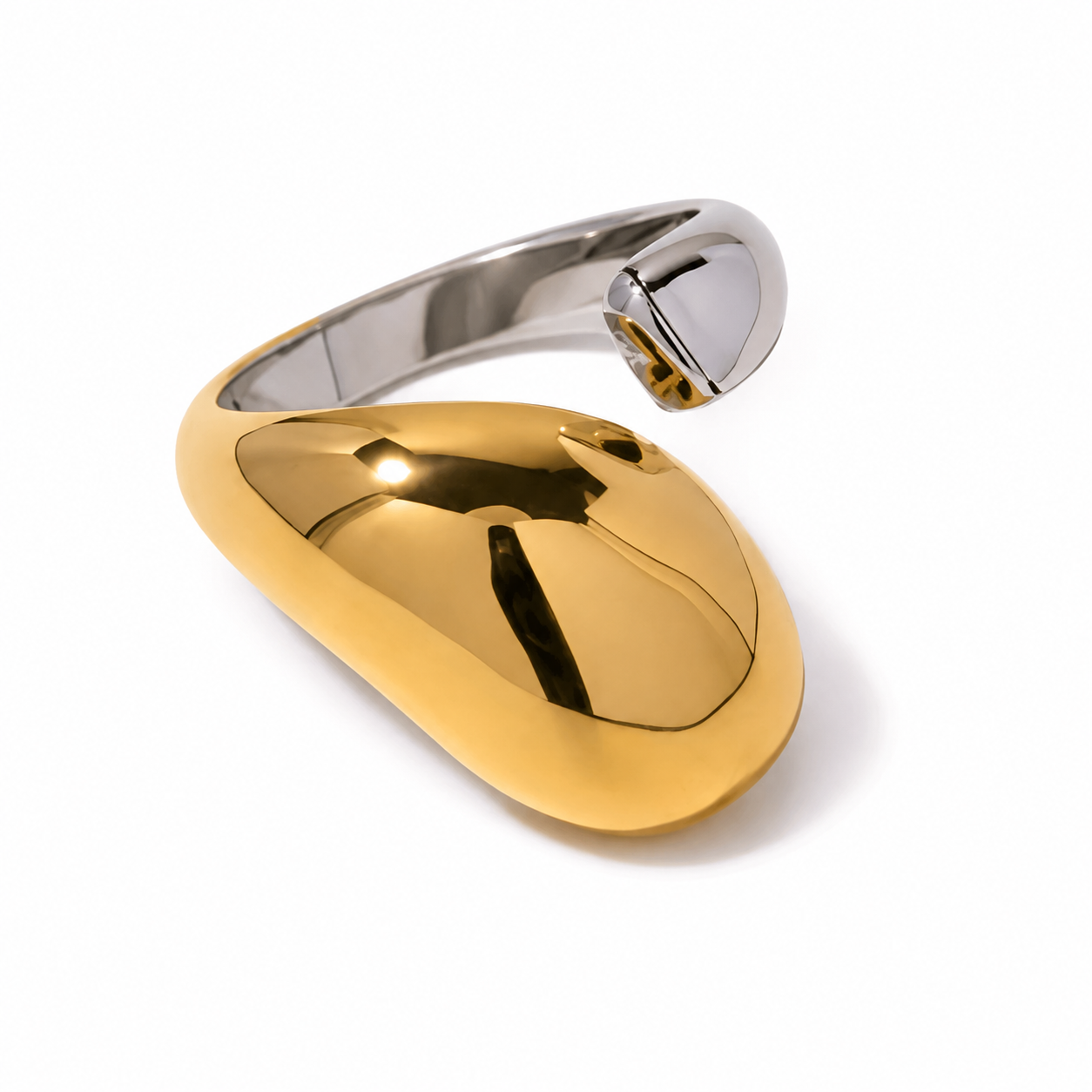 Anillo irregular bicolor ajustable