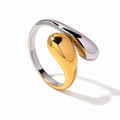 Anillo irregular bicolor ajustable modelo 2