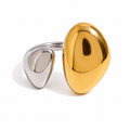 Anillo irregular bicolor ajustable modelo 5