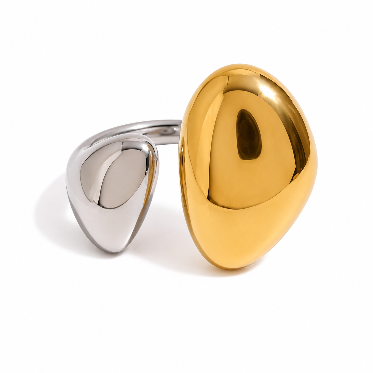 Anillo irregular bicolor ajustable modelo 5