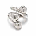 Anillo trio de bolas plateado ajustable
