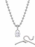 Collar gota de cristal plateado