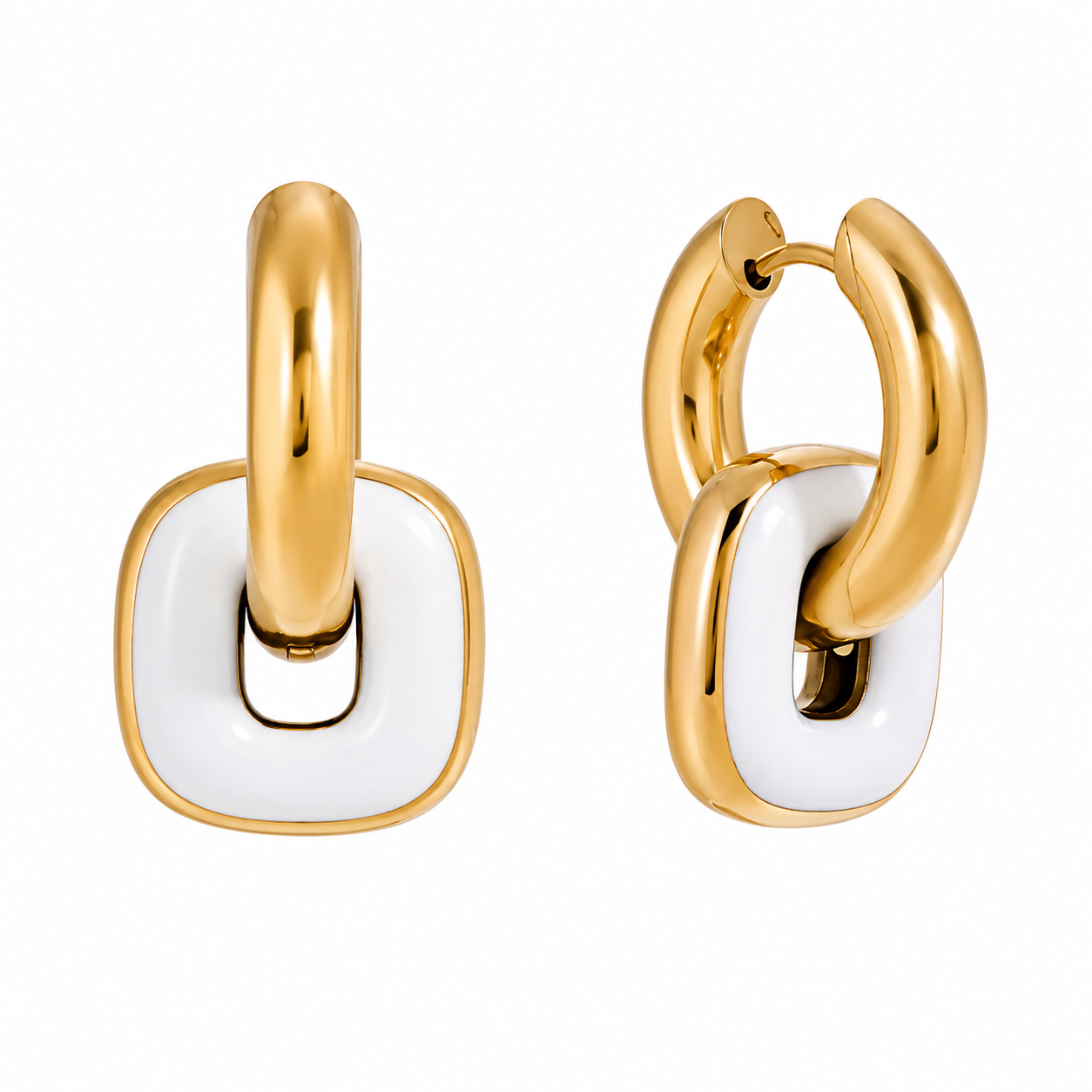 Hoops cuadros blancos colgantes
