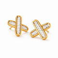 Aretes cross con cristales