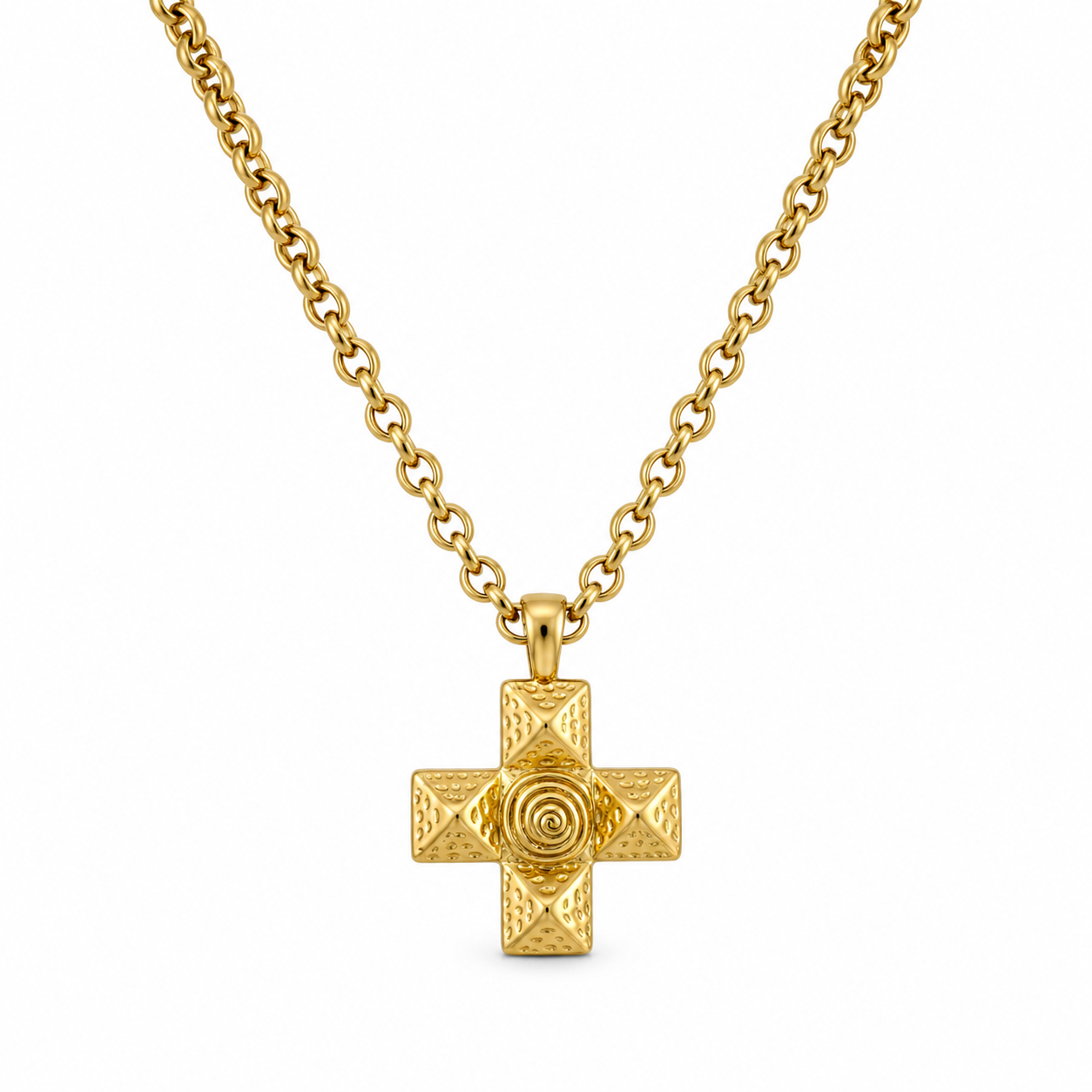 Collar ajustable largo de cruz
