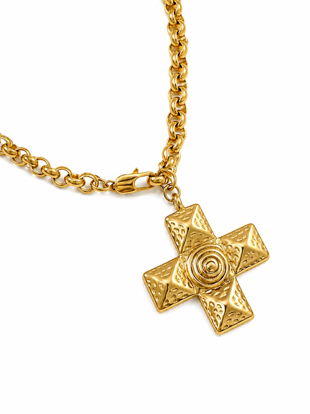 Collar ajustable largo de cruz