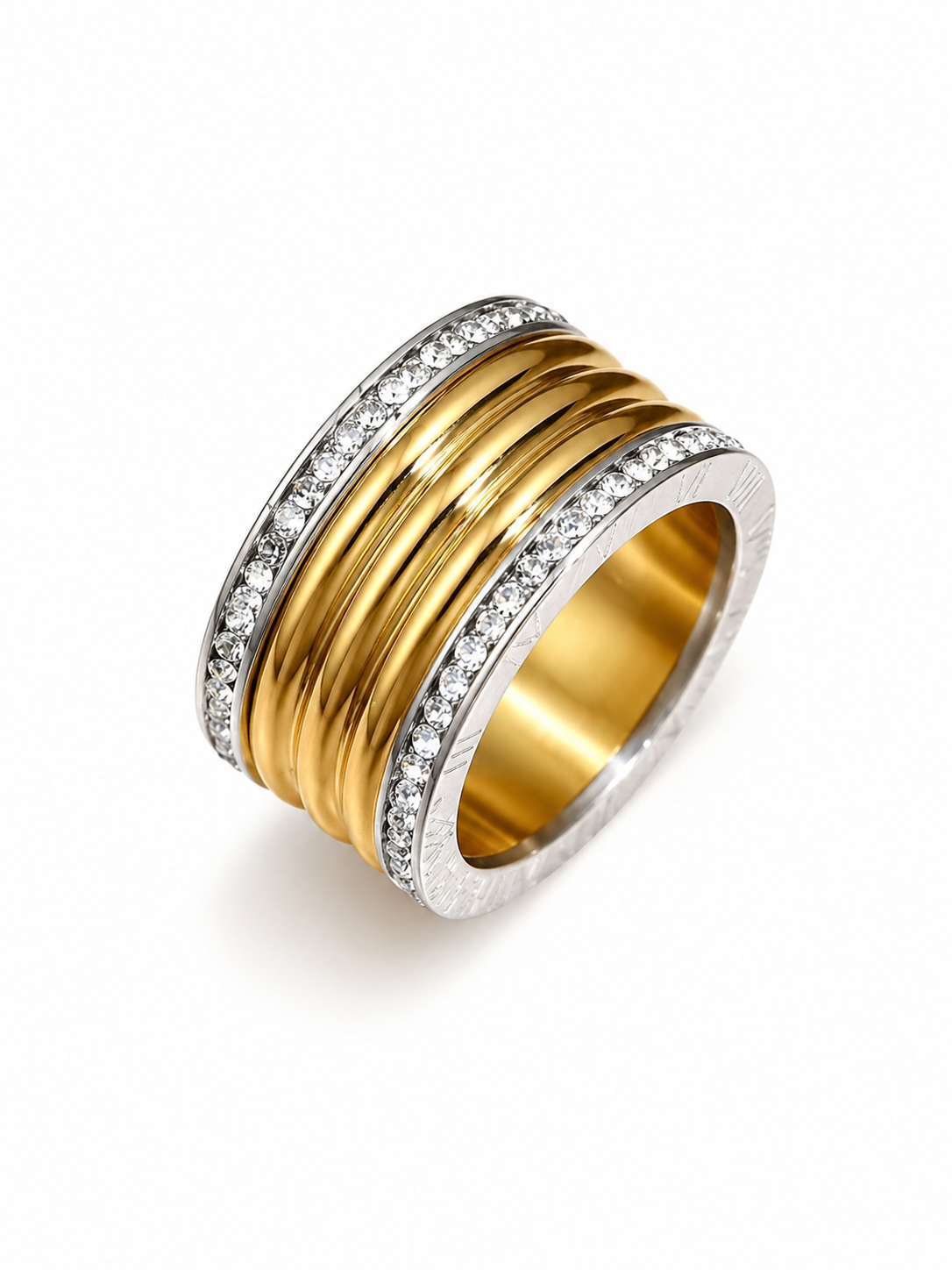 Anillo grueso con incrustaciones