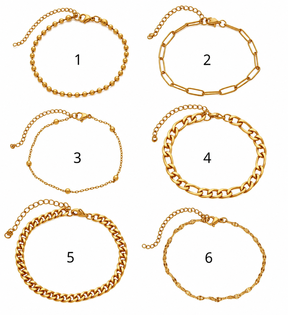 Pulseras sencillas doradas