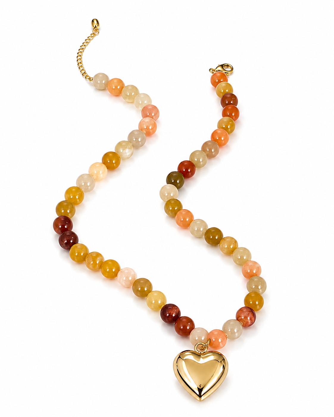 Collar cuentas de colores con dije de corazón