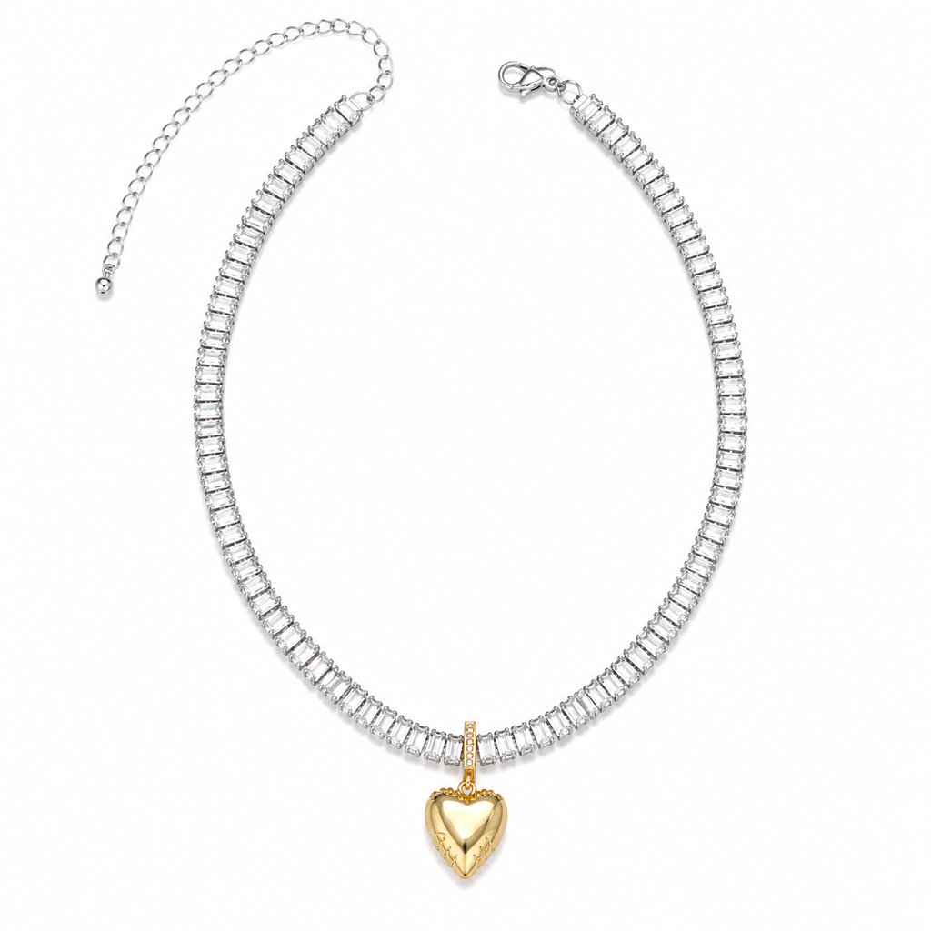 Collar cadena de cristales con charm de globo