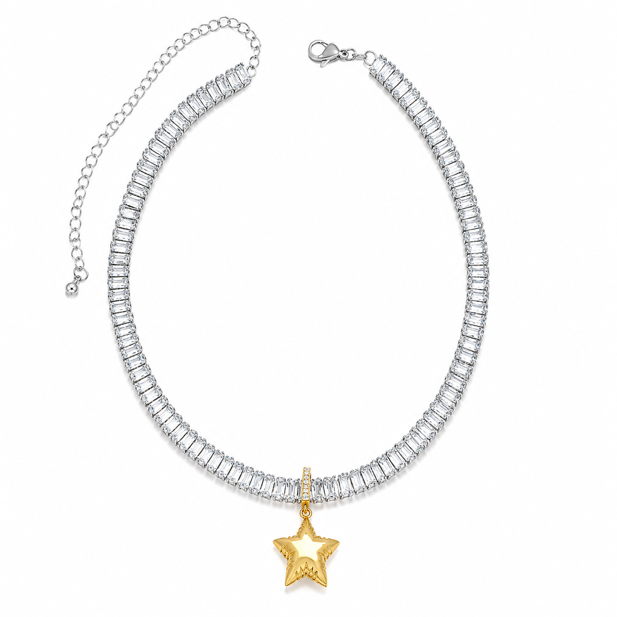 Collar cadena de cristales con charm de globo