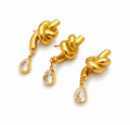 Aretes par de nudo con gota Colgate