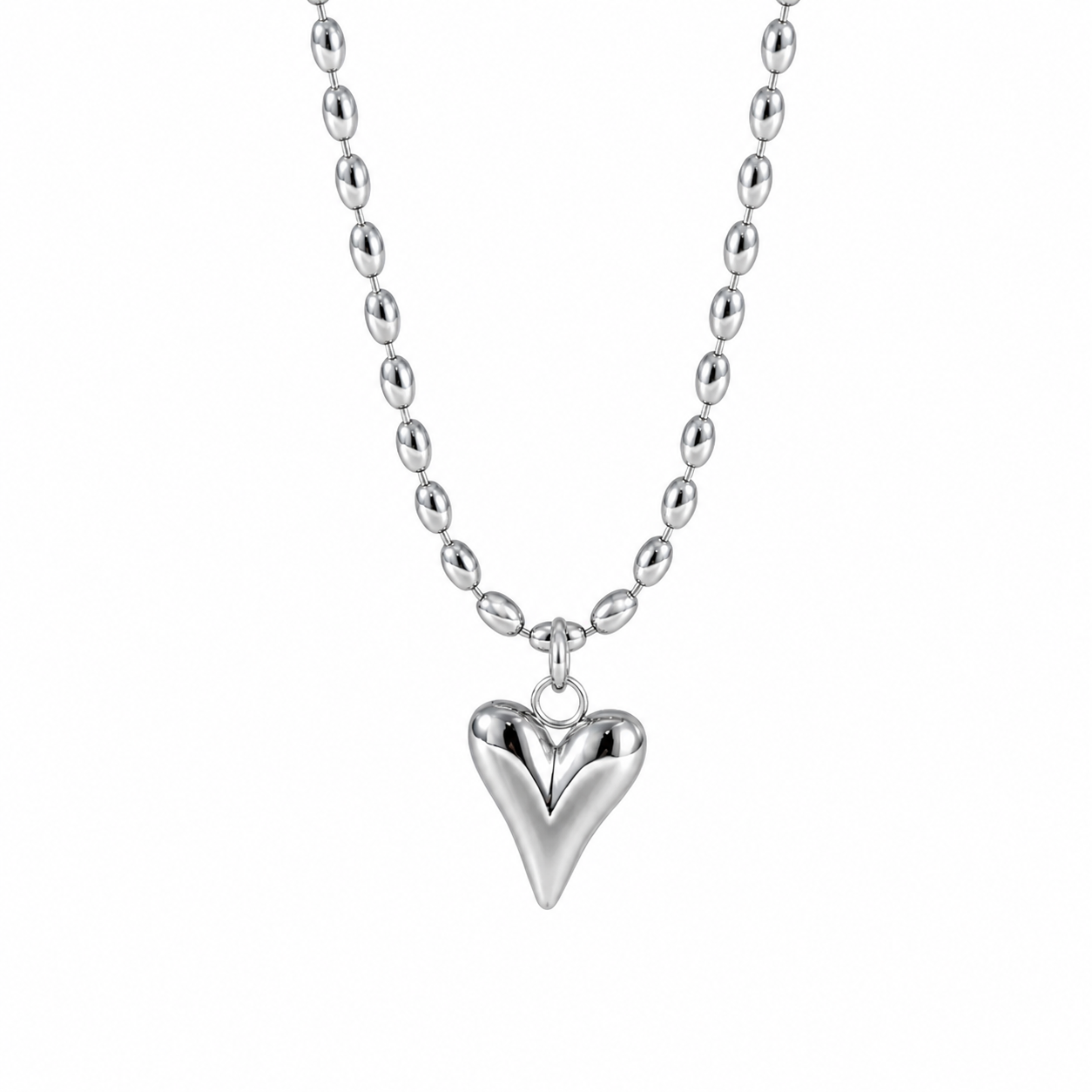 Collar sencillo corazón plateado