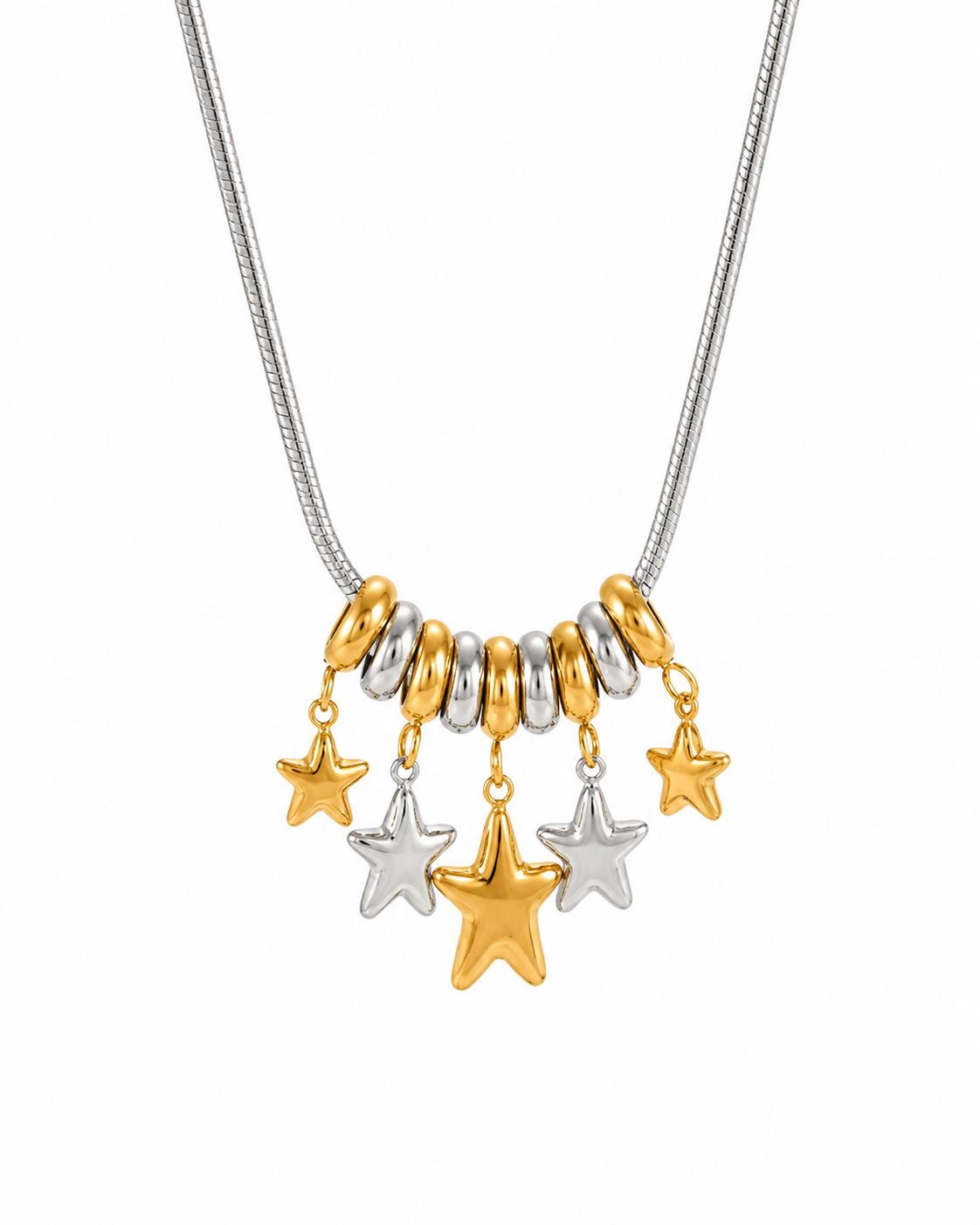Color de estrellas colgantes bicolor