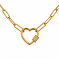 Cadena con dije/broche de corazón