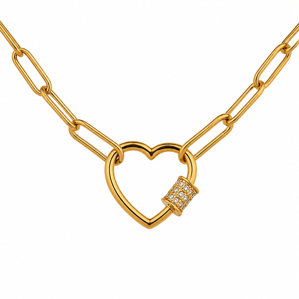 Cadena con dije/broche de corazón