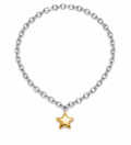 Collar ajustable plateado con estrella dorada