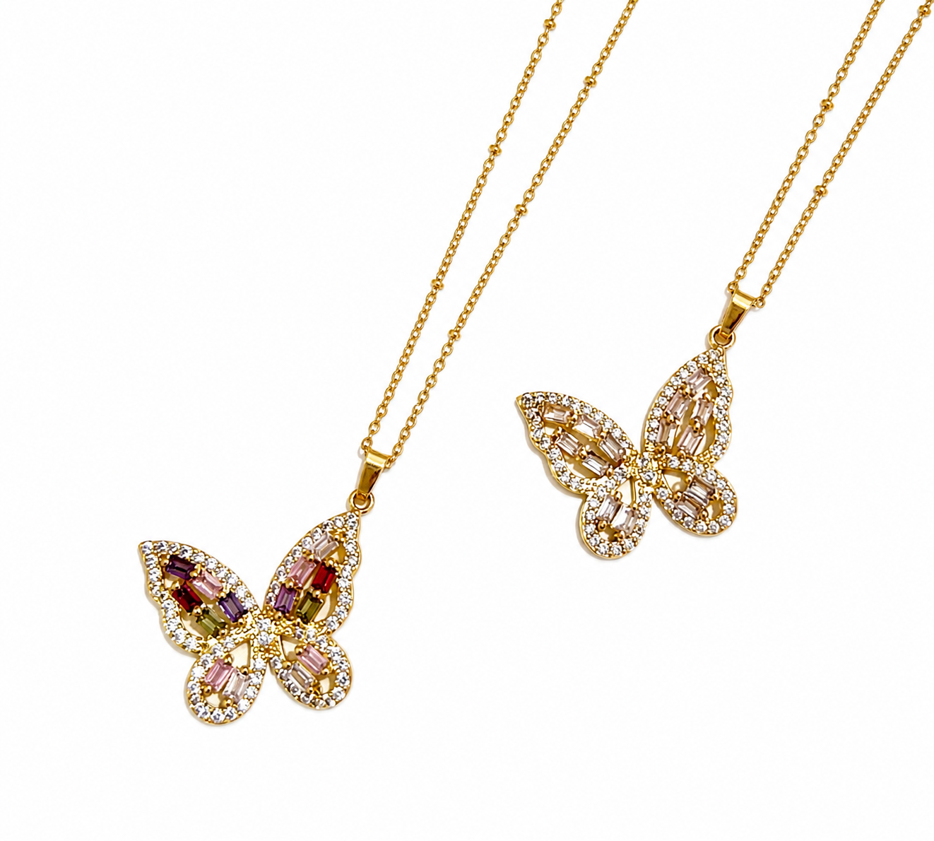 Collar mariposa de cristales