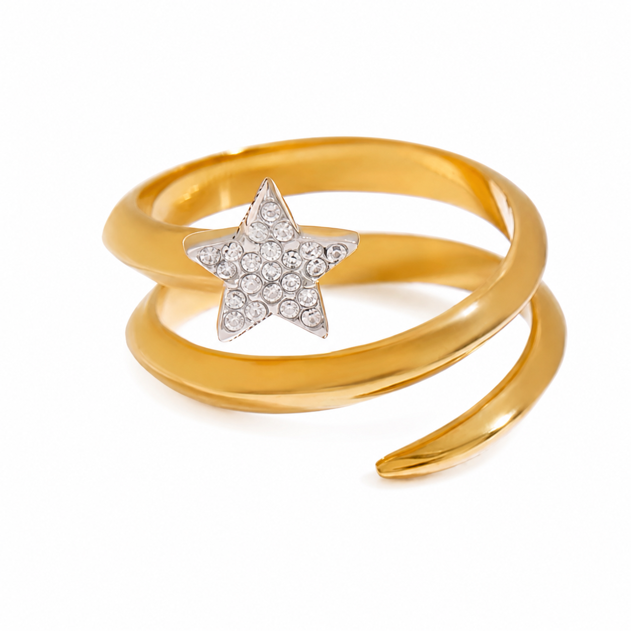 Anillo espiral con estrella