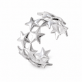 Anillo red de estrellas plateadas