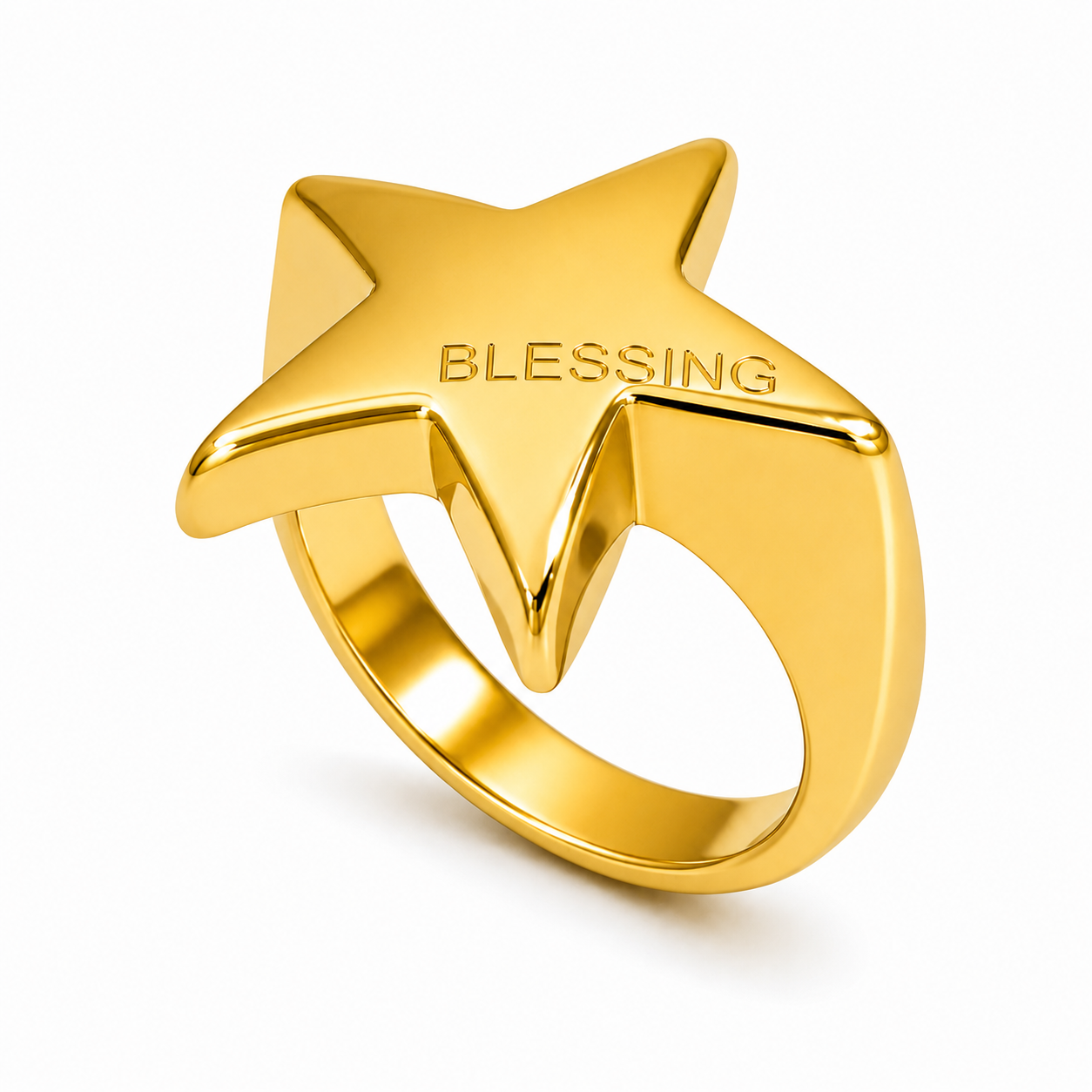 Anillo estrella blessing dorado