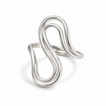 Anillo doble geométrico ajustable plateado