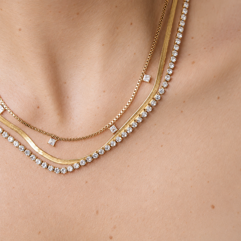 Layering de cadenas con cristales