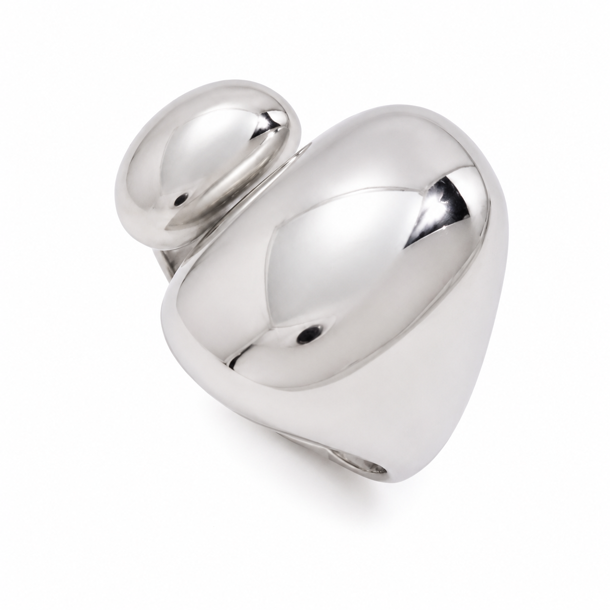 Anillo irregular plateado ajustable