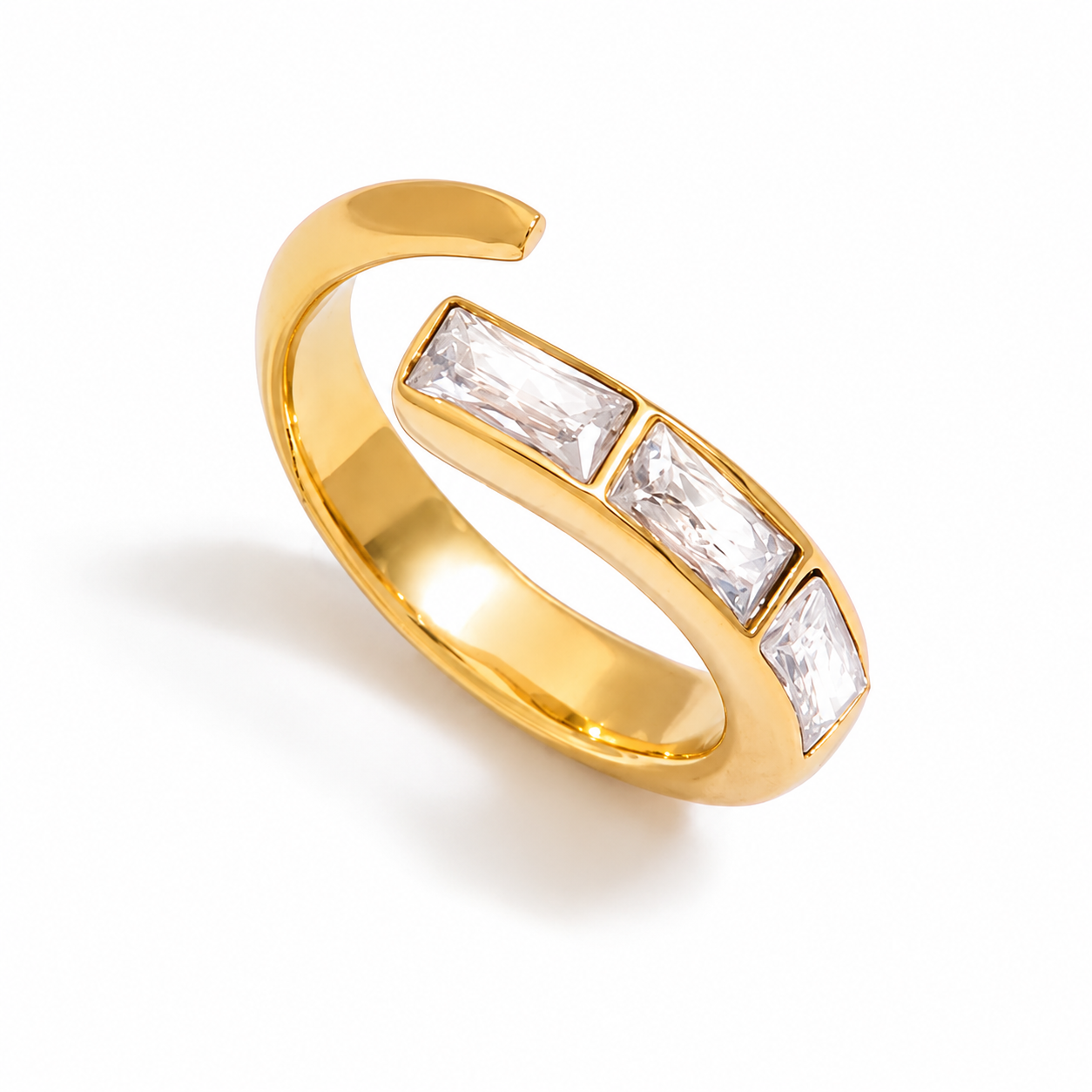Anillo espiral medio con cristales