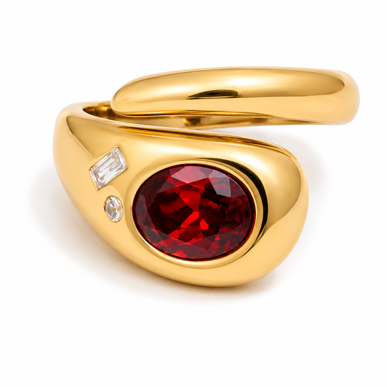 Anillo gota roja