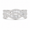 Anillo enlazado plateado full cristales