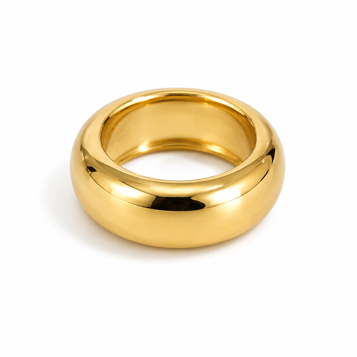 Anillo chunky liso dorado