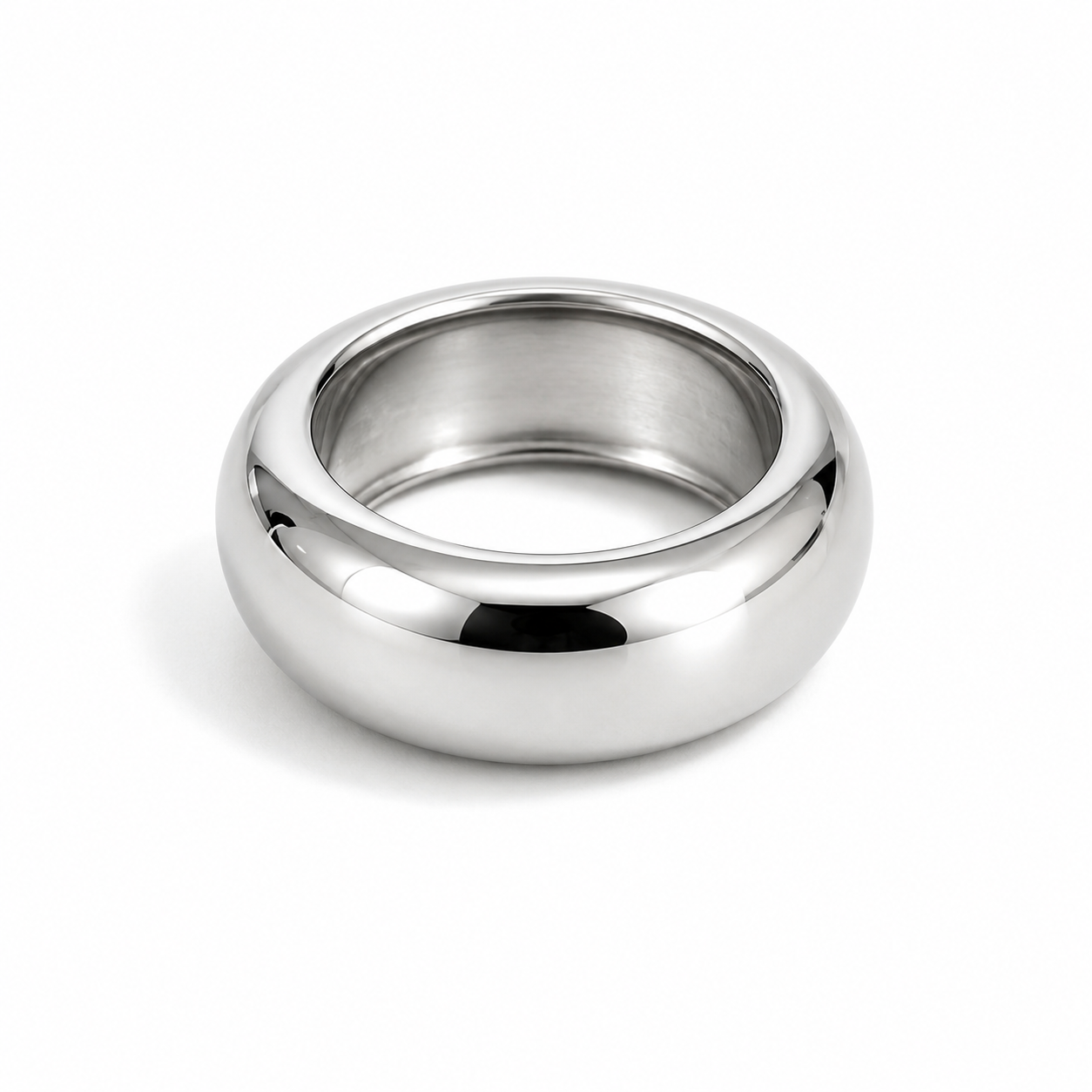 Anillo chunky plateado