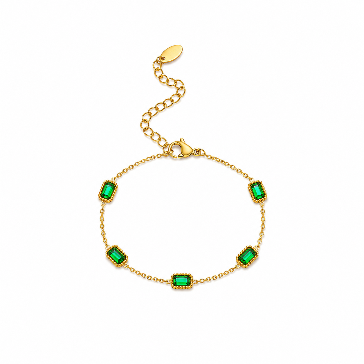Brazalete con rectángulos verdes