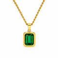 Collar piedra verde rectangular