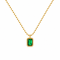 Collar rectangular de piedra verde pequeño