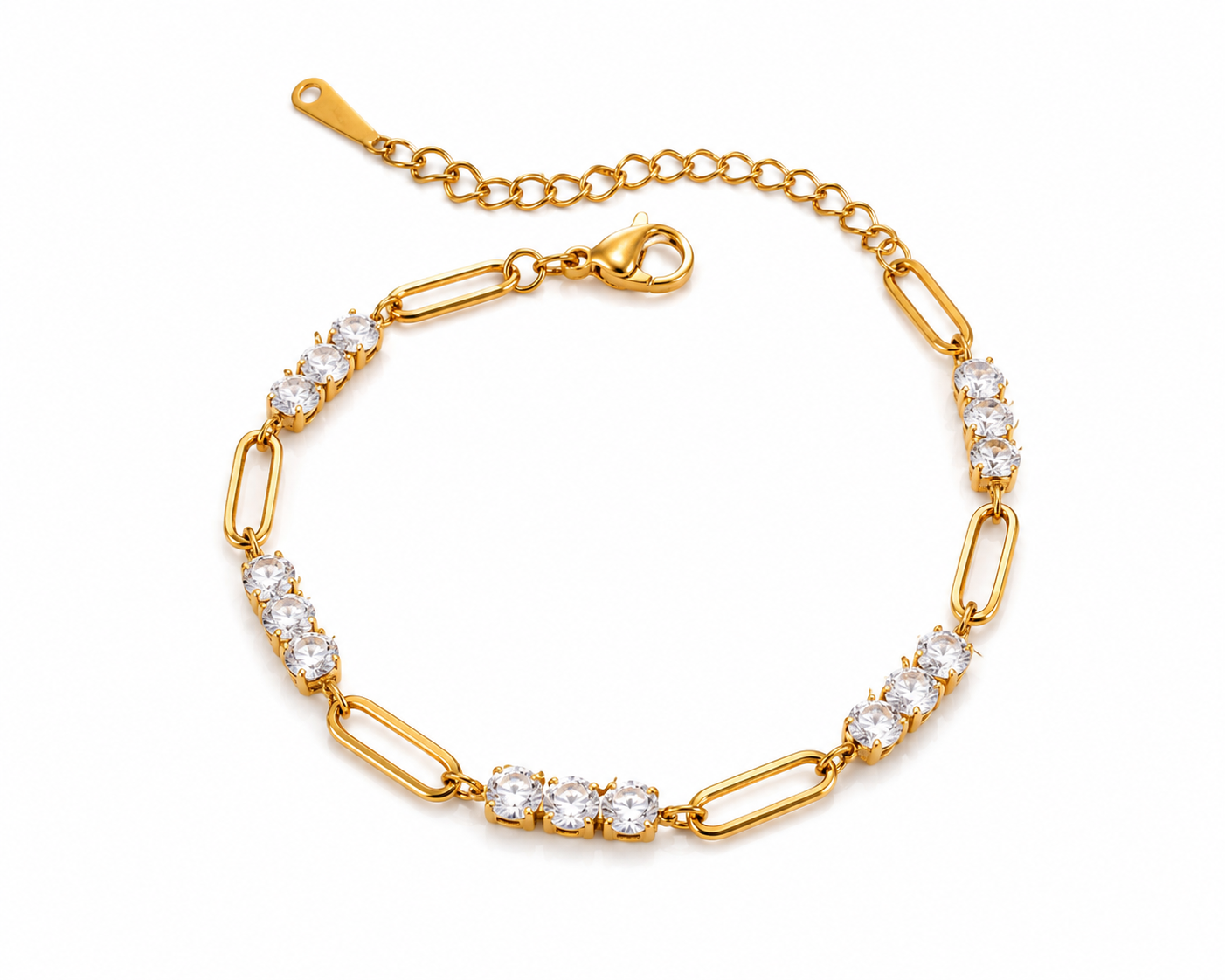 Brazalete de eslabones con cristales