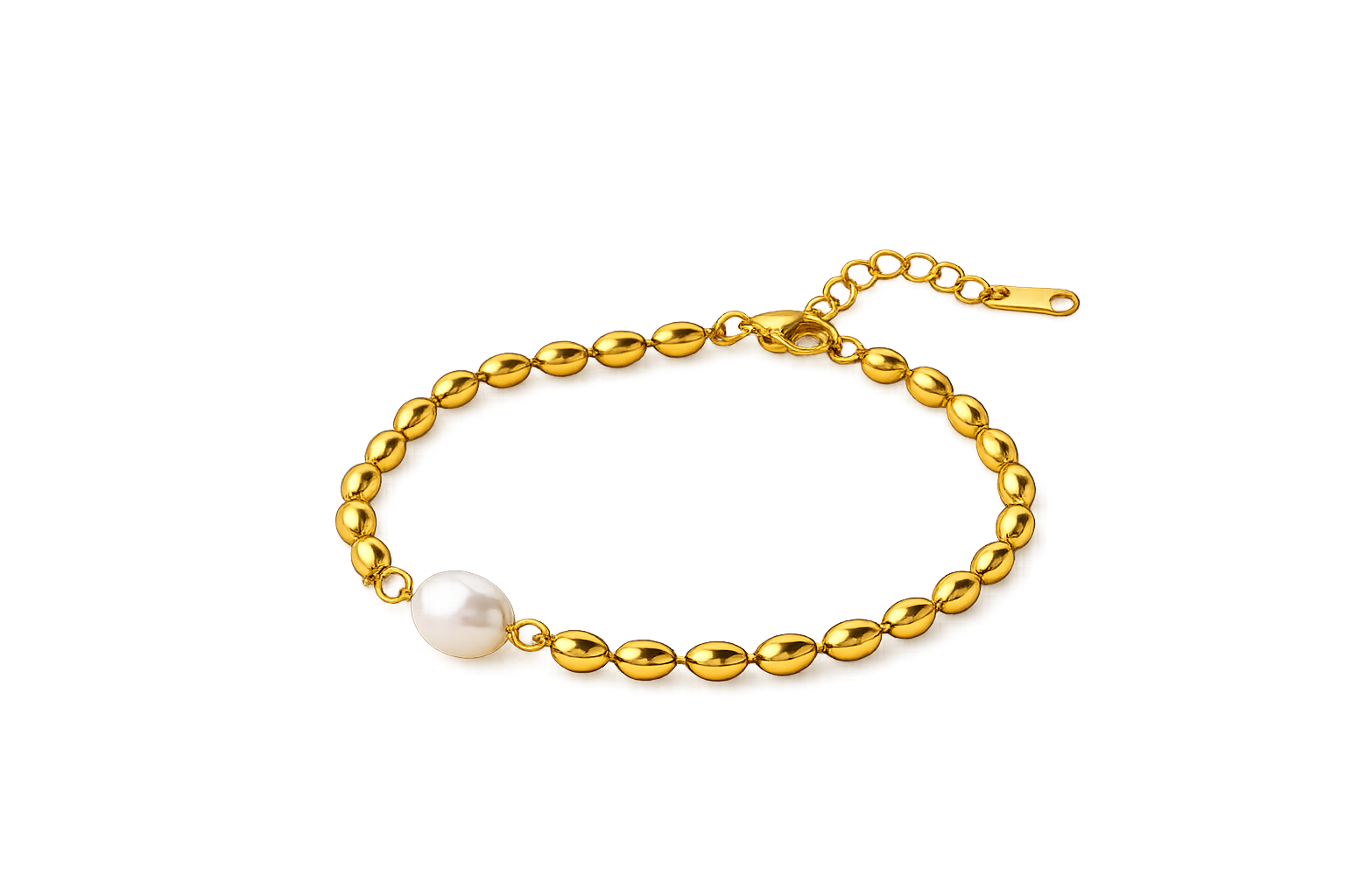Brazalete de cuentas con perla natural