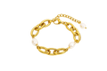 Brazalete de perlas naturales con eslabones grueso