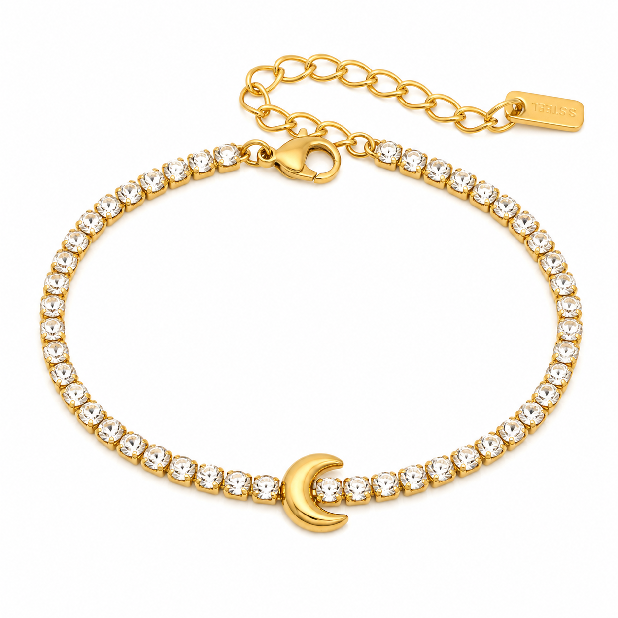 Brazalete de luna con cristales