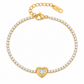 Pulsera de corazón con cristales
