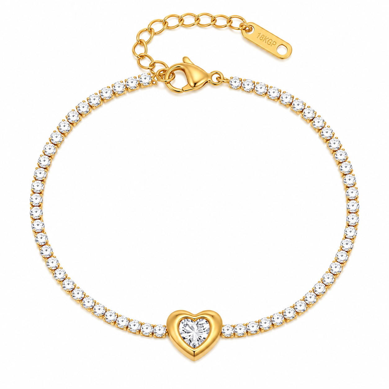 Pulsera de corazón con cristales