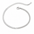 Brazalete bolitas y cristales plateado