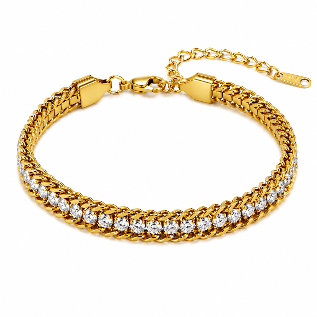 Brazalete trenzado con cristales