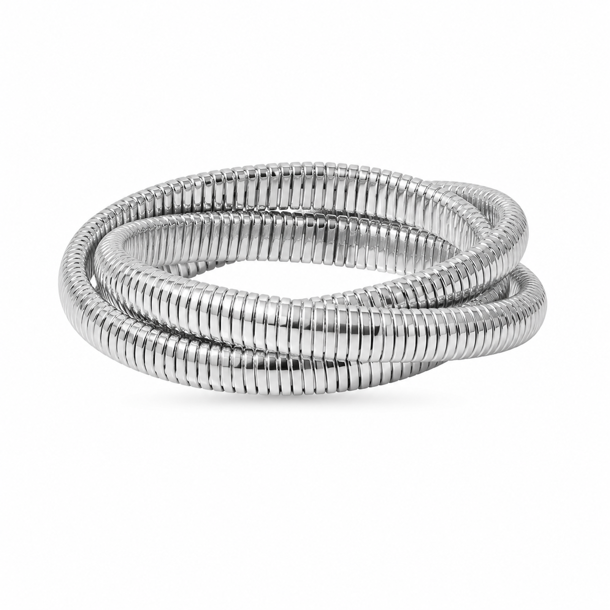 Brazalete trenzado plateado